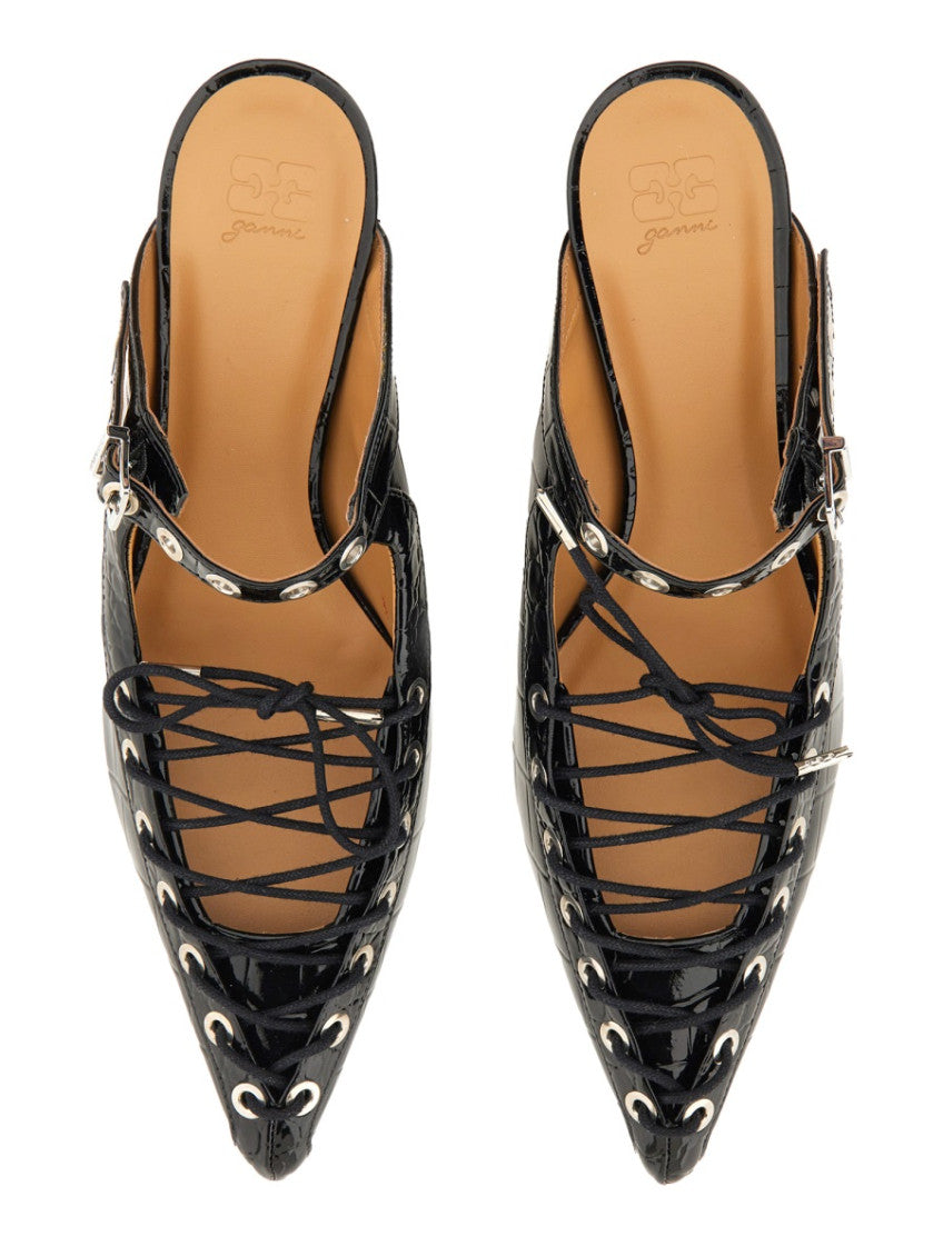 Black Leather Mules 5