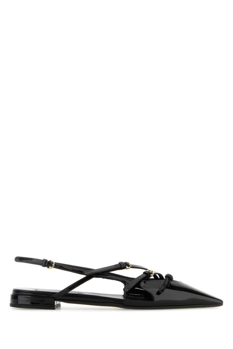 Black Leather Ballet Flats 1
