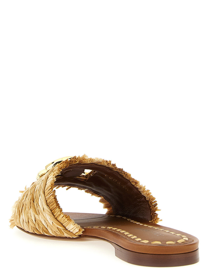Beige Logo Sandals 3