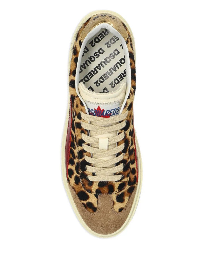 Leopard Print Lace Up Sneakers 4