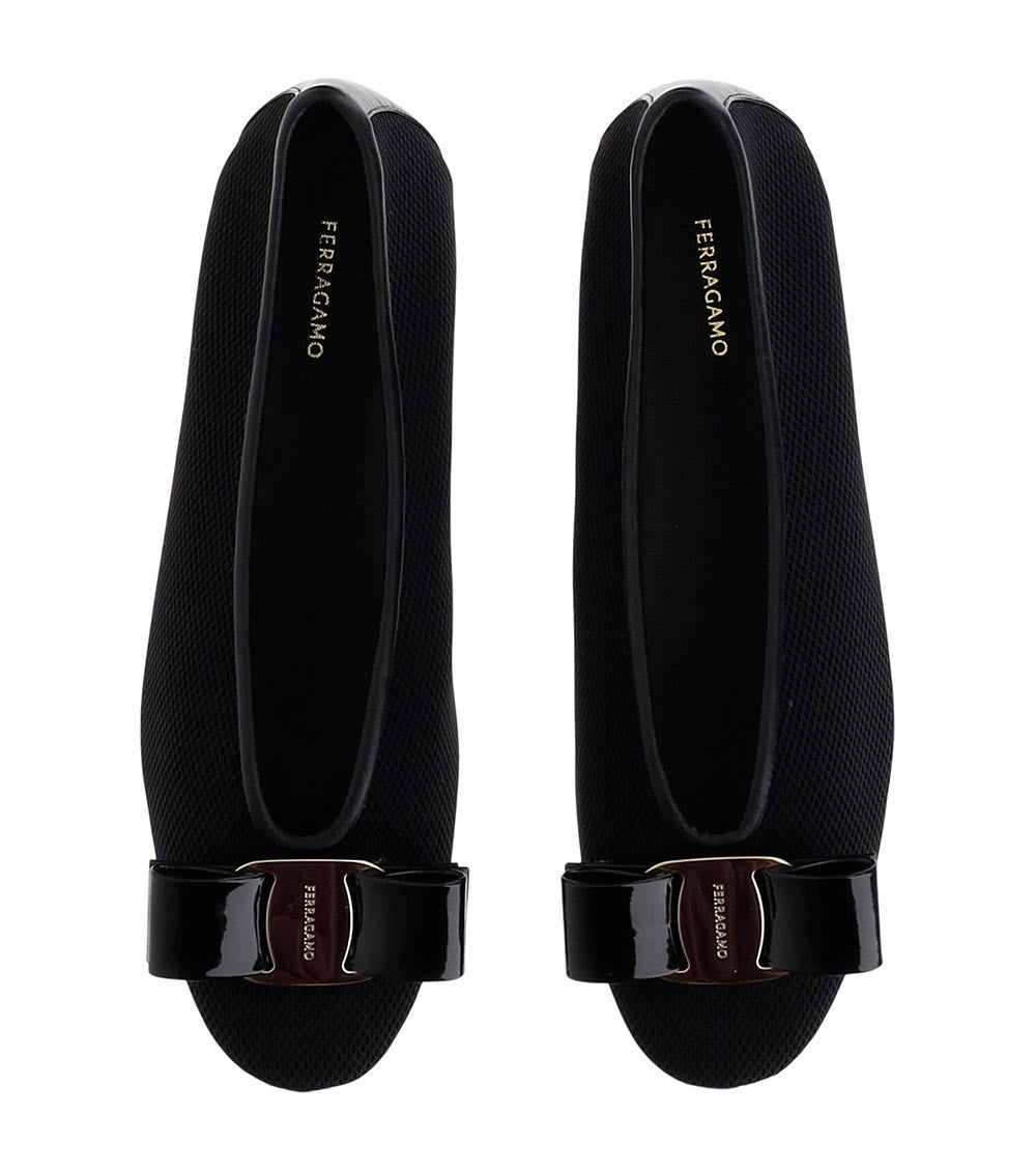 Black Textured Vanna Ballet Flats 3