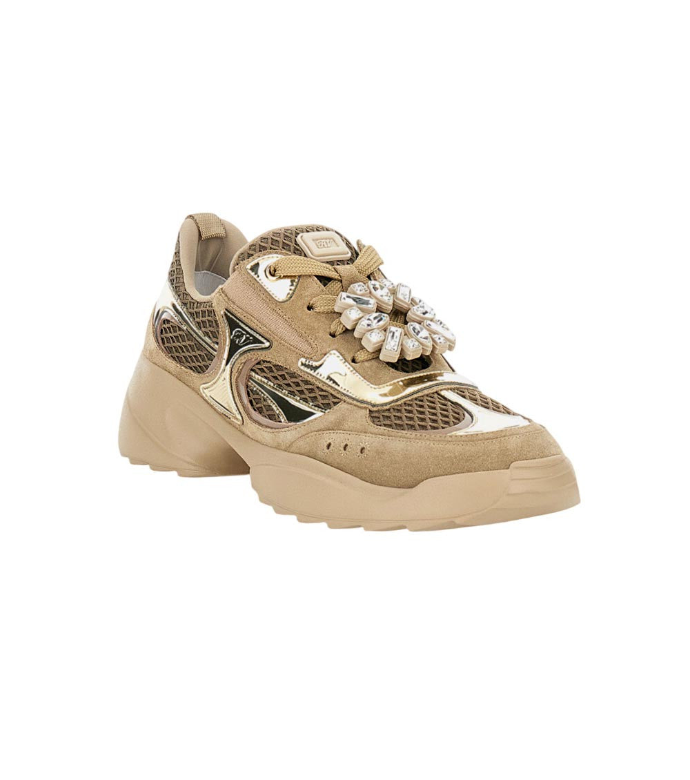 Brown Embellished Sneakers 2