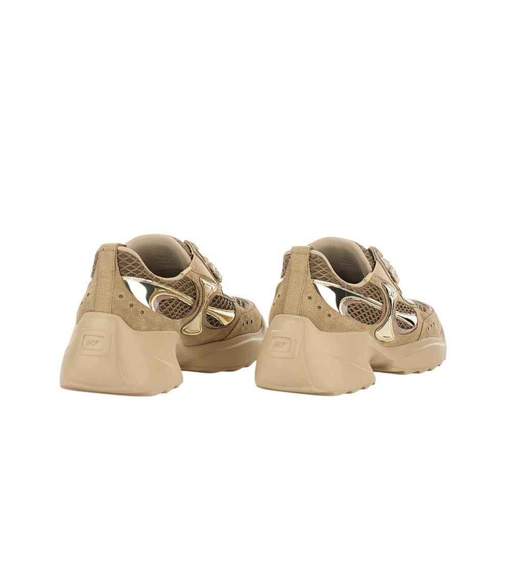 Brown Embellished Sneakers 4