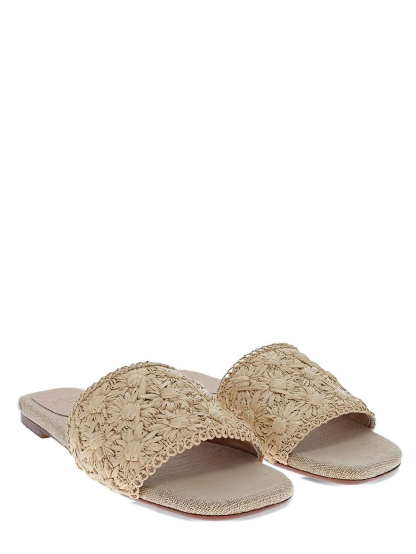 Beige Floral Sandals 2