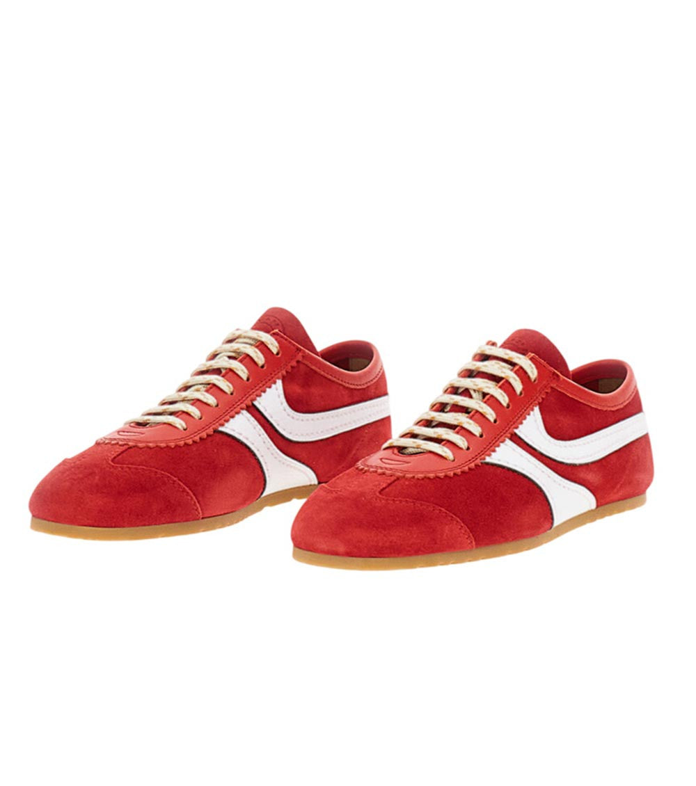 Red Lace Up Sneakers 2