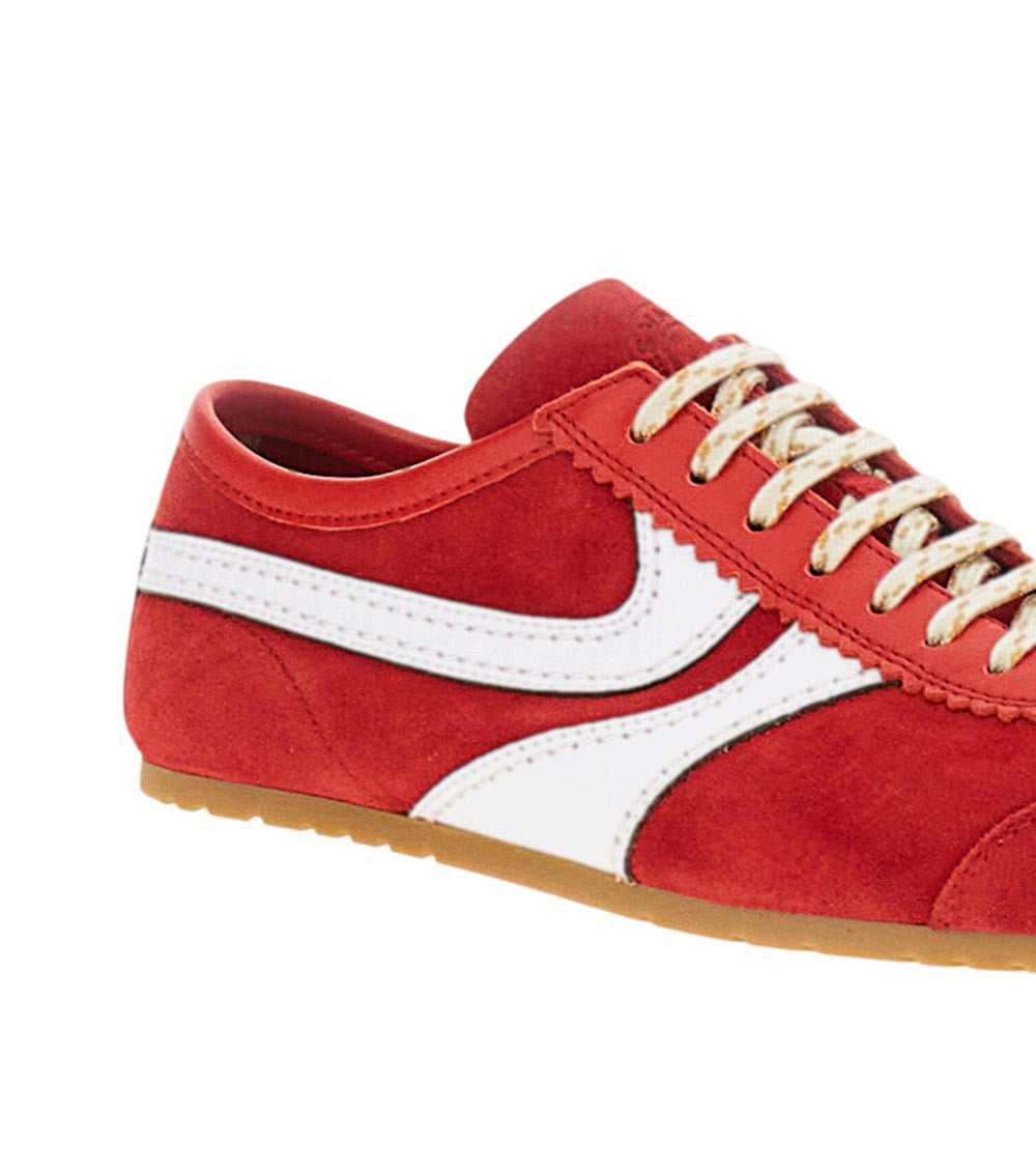 Red Lace Up Sneakers 4