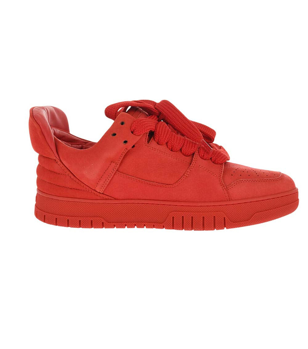Red Leather Low-Top Sneakers 1
