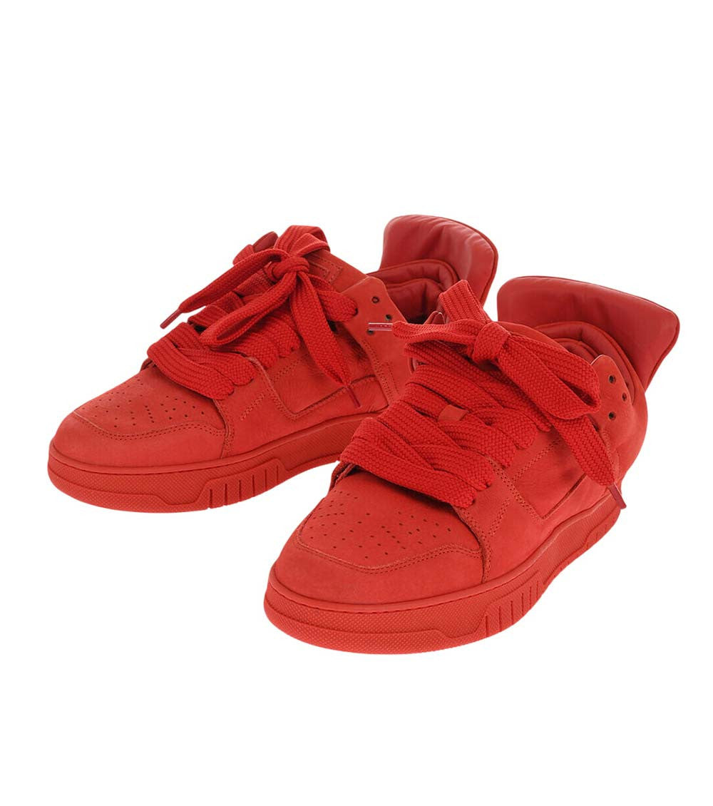 Red Leather Low-Top Sneakers 2