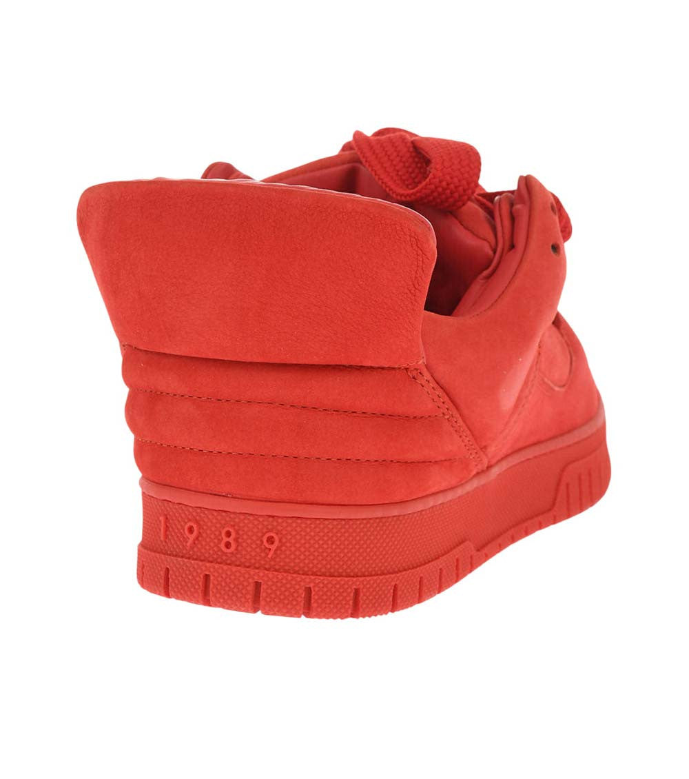 Red Leather Low-Top Sneakers 3