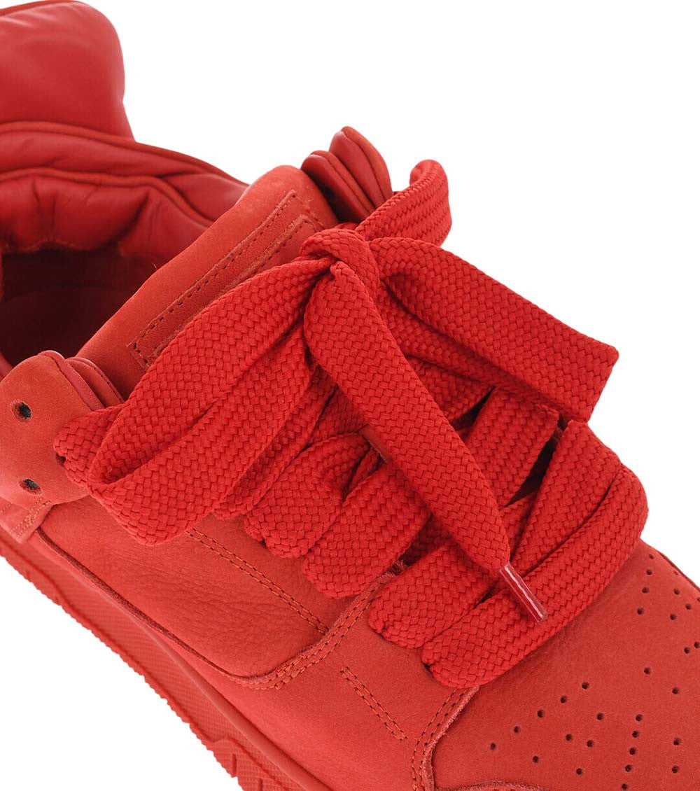 Red Leather Low-Top Sneakers 4
