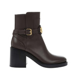 Maroon Leather Ankle Boots 1
