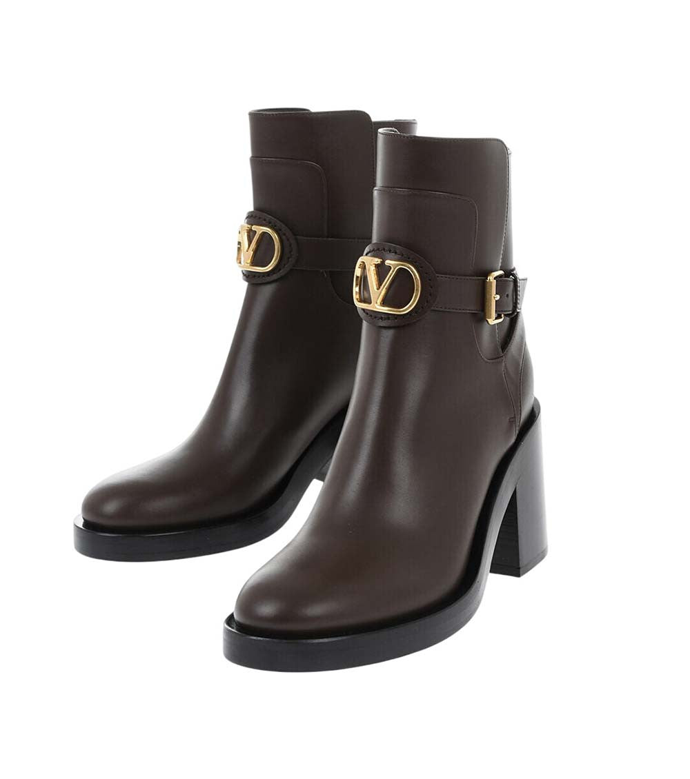 Maroon Leather Ankle Boots 2