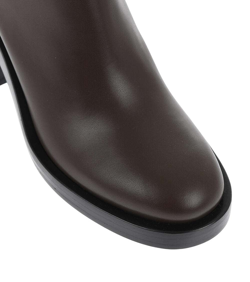 Maroon Leather Ankle Boots 4