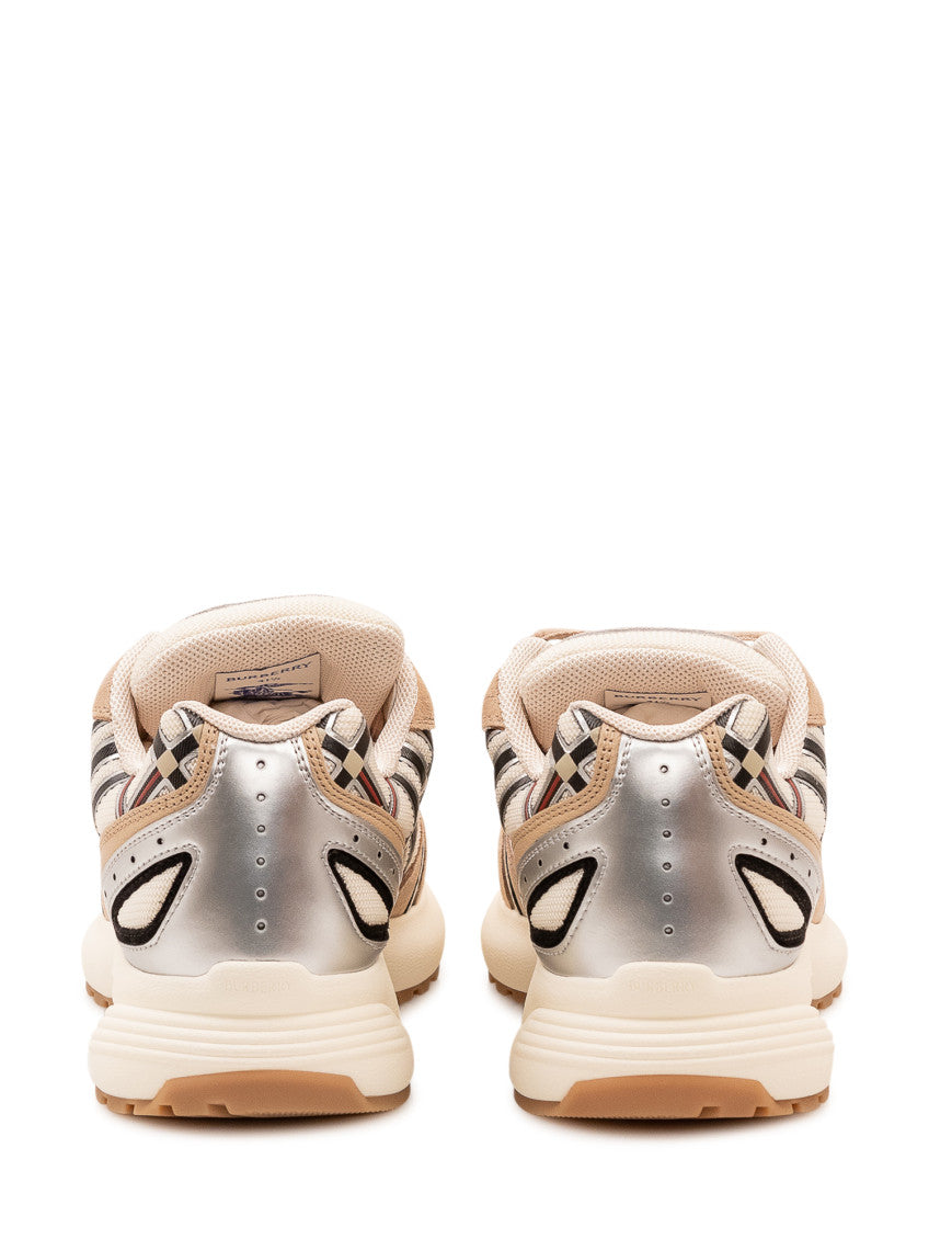 Beige Checks Runner Sneakers 3