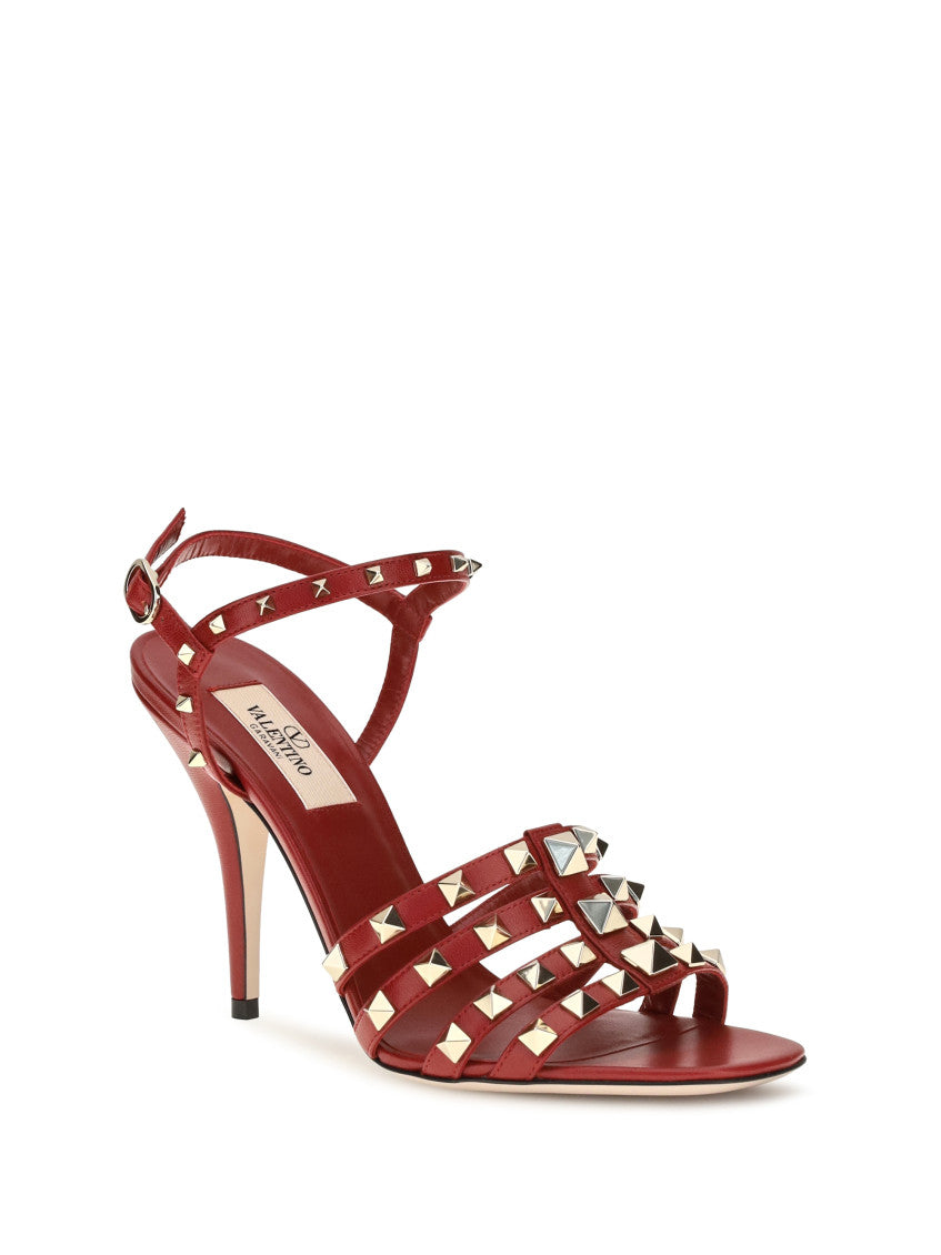 Red Studded Rockstud Heels 2