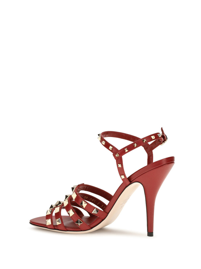 Red Studded Rockstud Heels 3
