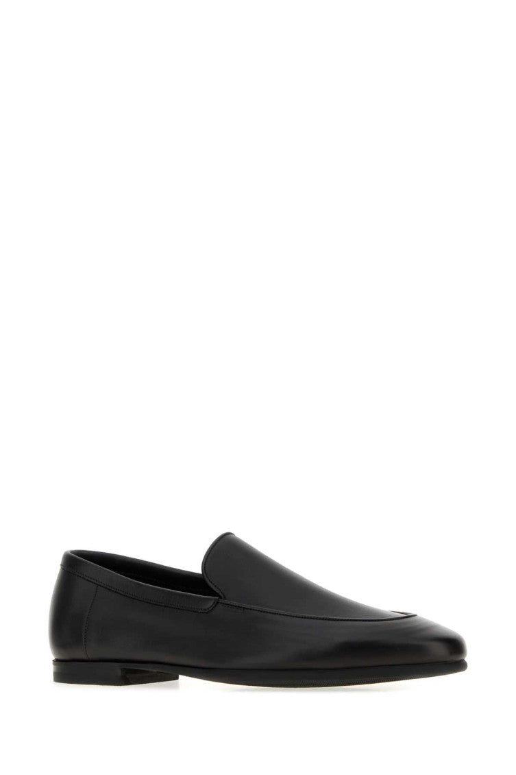 Black Leather Tyne-II Loafers 2