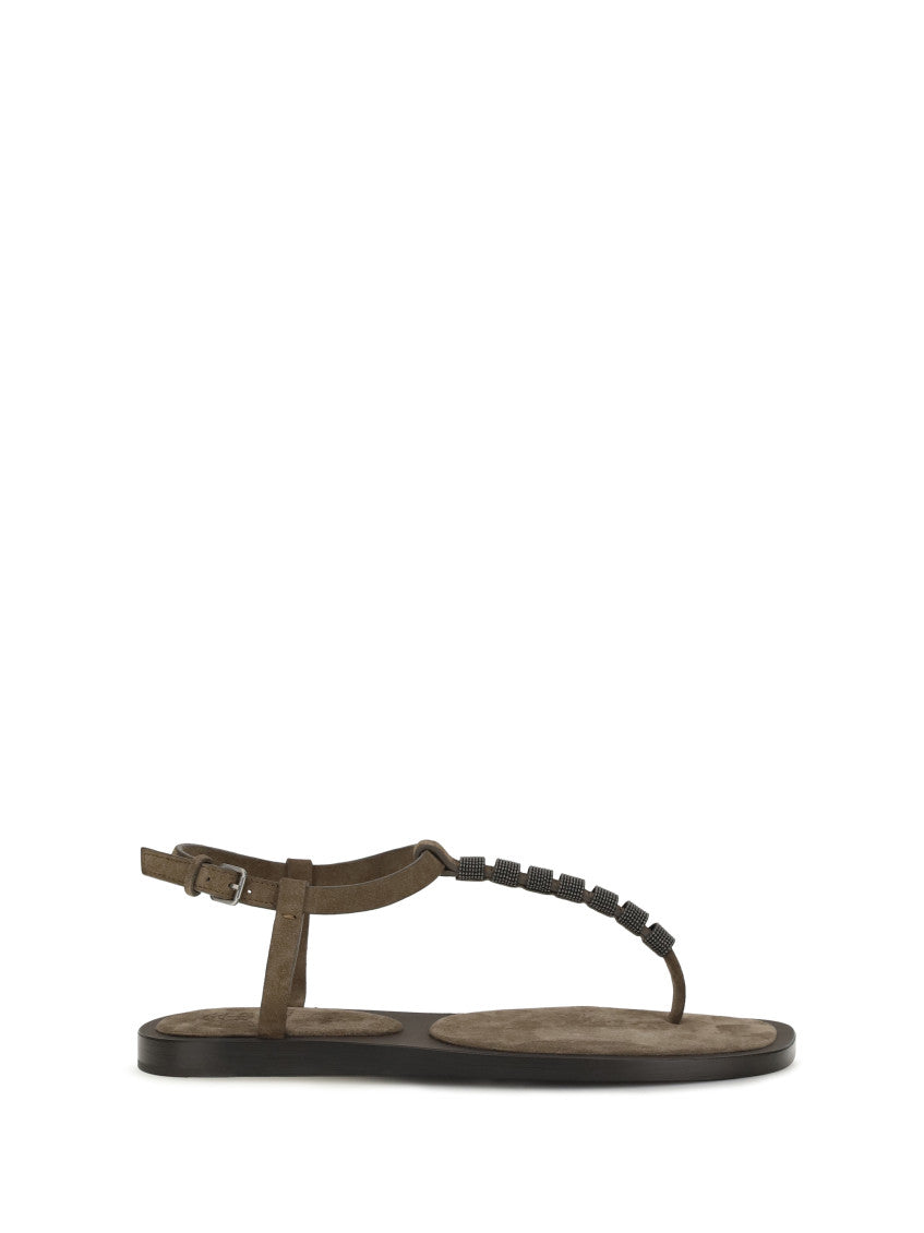 Brown Embellished Sandals 1