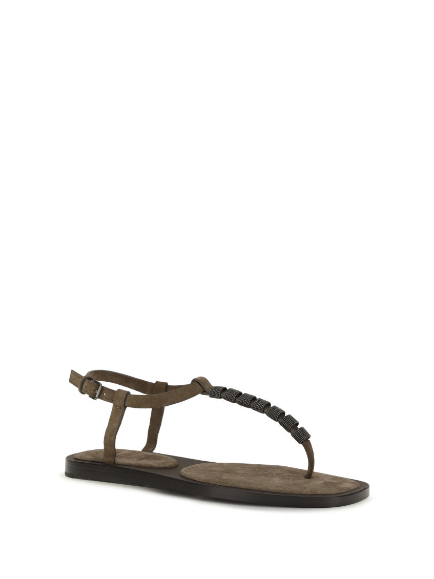 Brown Embellished Sandals 2