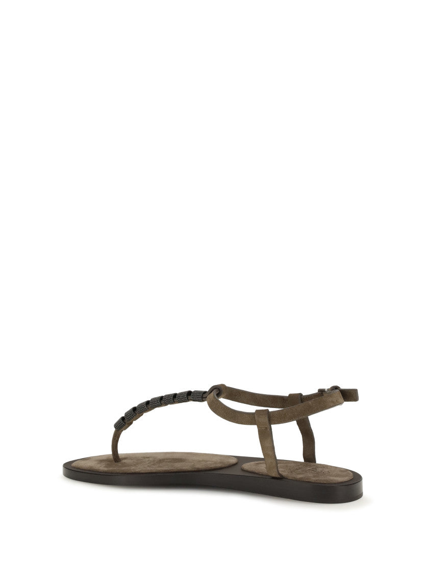 Brown Embellished Sandals 3