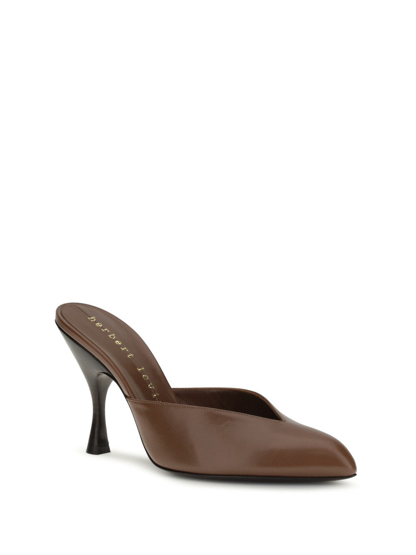 Brown Leather Mules 2