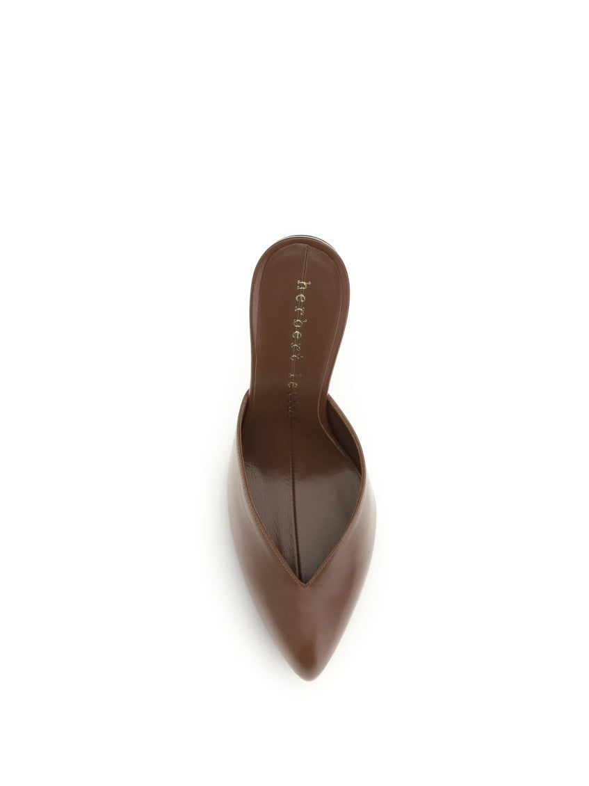 Brown Leather Mules 4