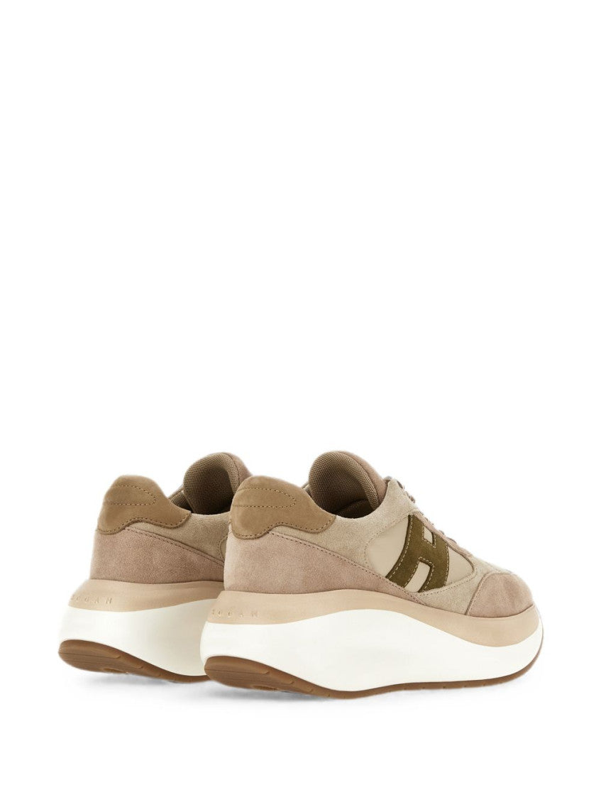 Beige H714 Leather Sneakers 2