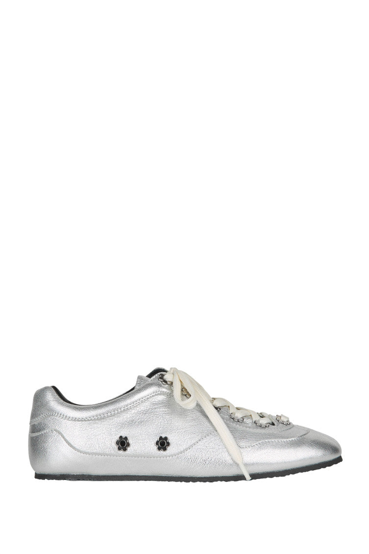 Silver Leather Sneakers 1