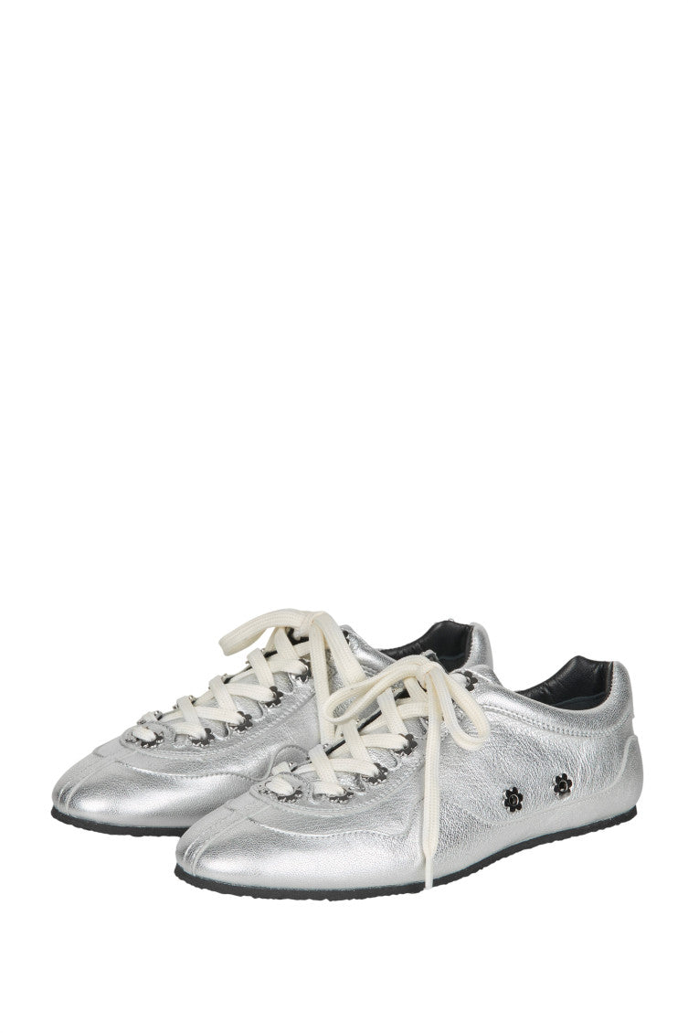 Silver Leather Sneakers 2