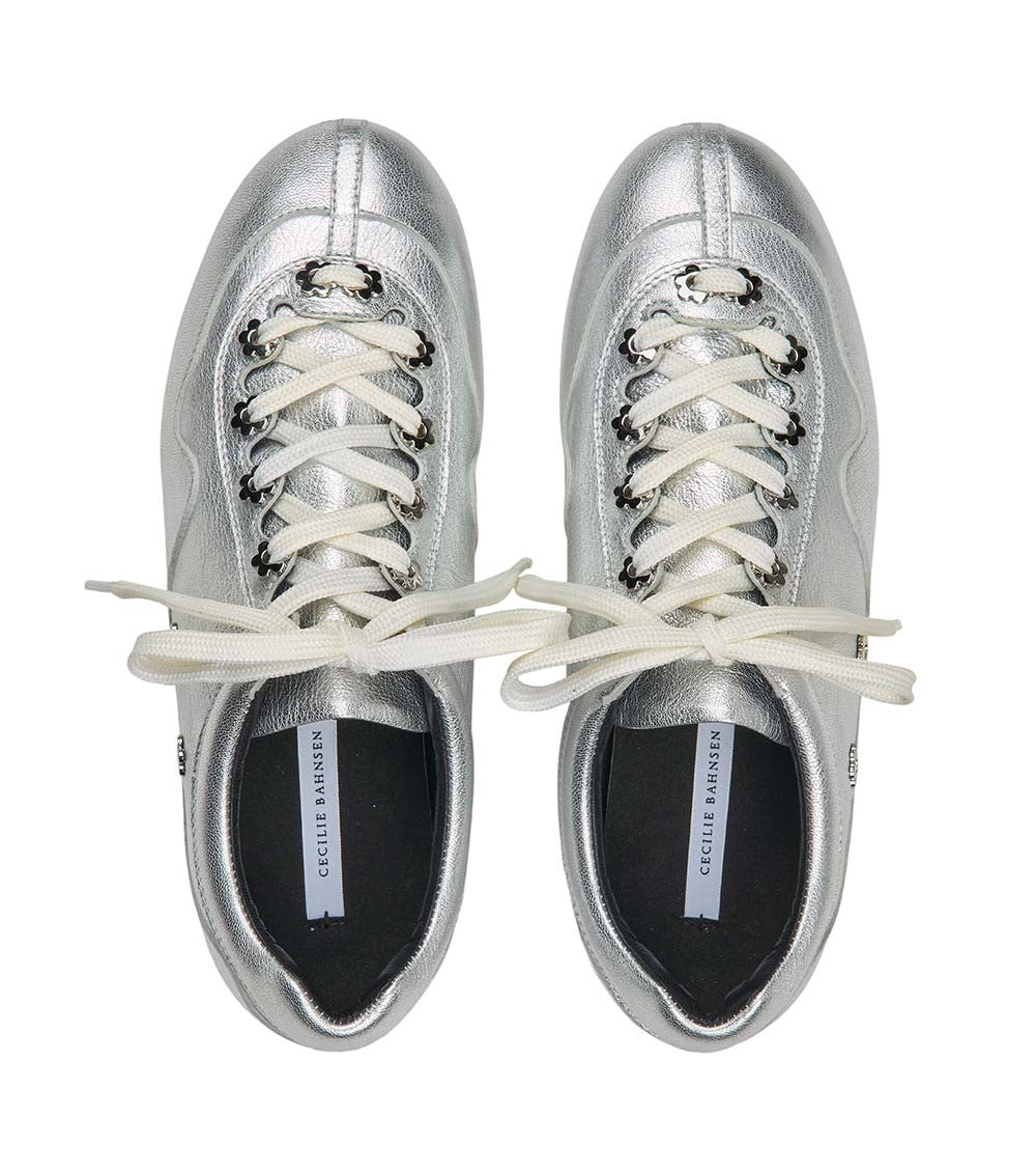 Silver Leather Sneakers 3