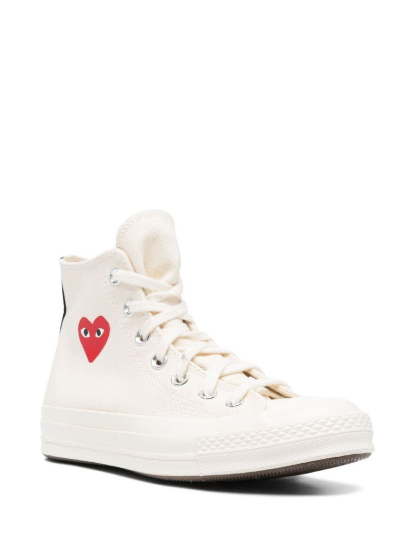 White Heart High Top Sneakers 2