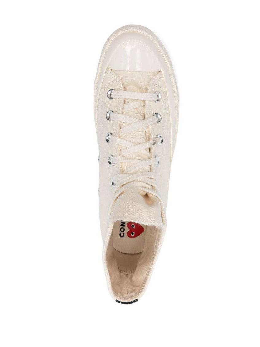 White Heart High Top Sneakers 4