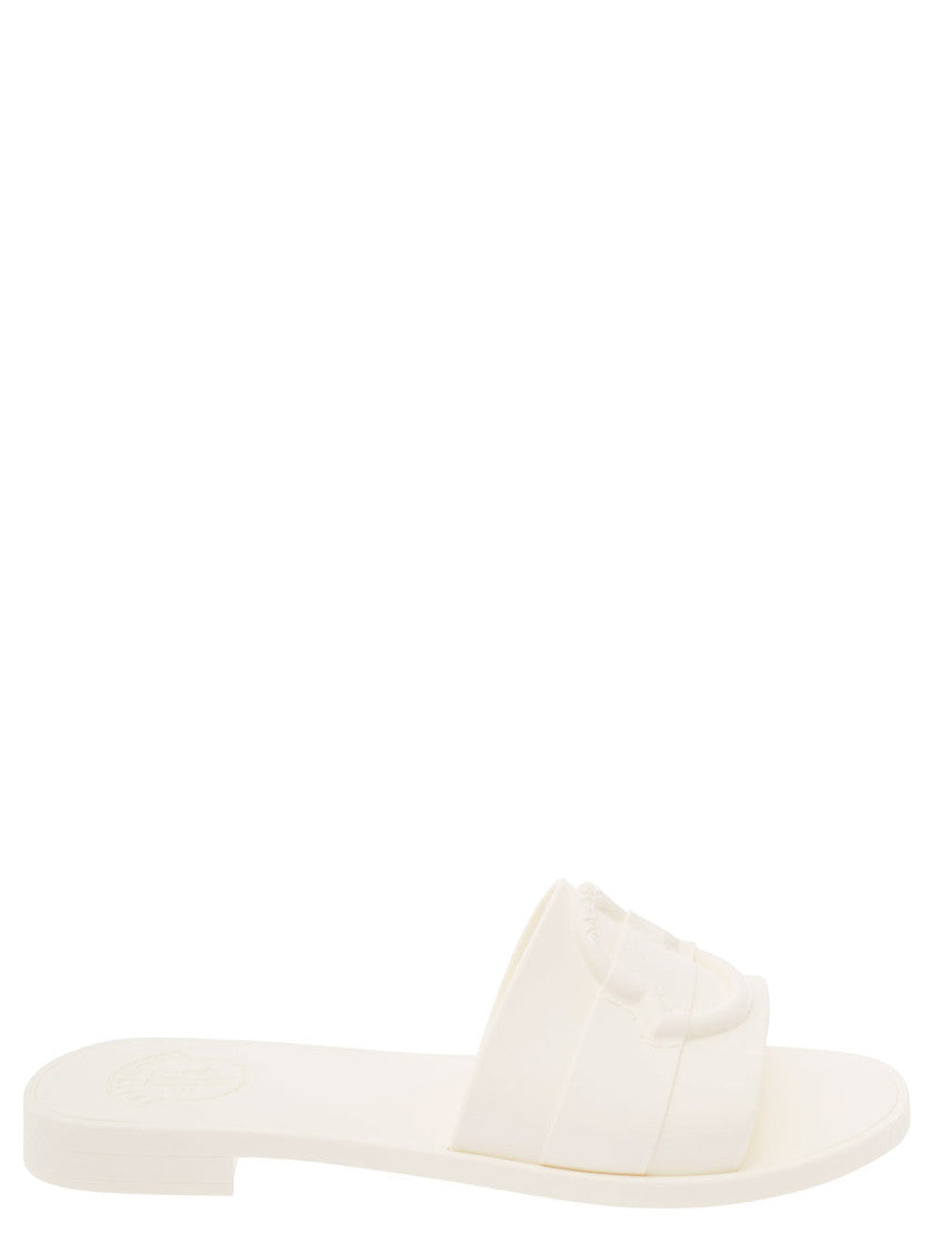 White Slip On Sandals 1