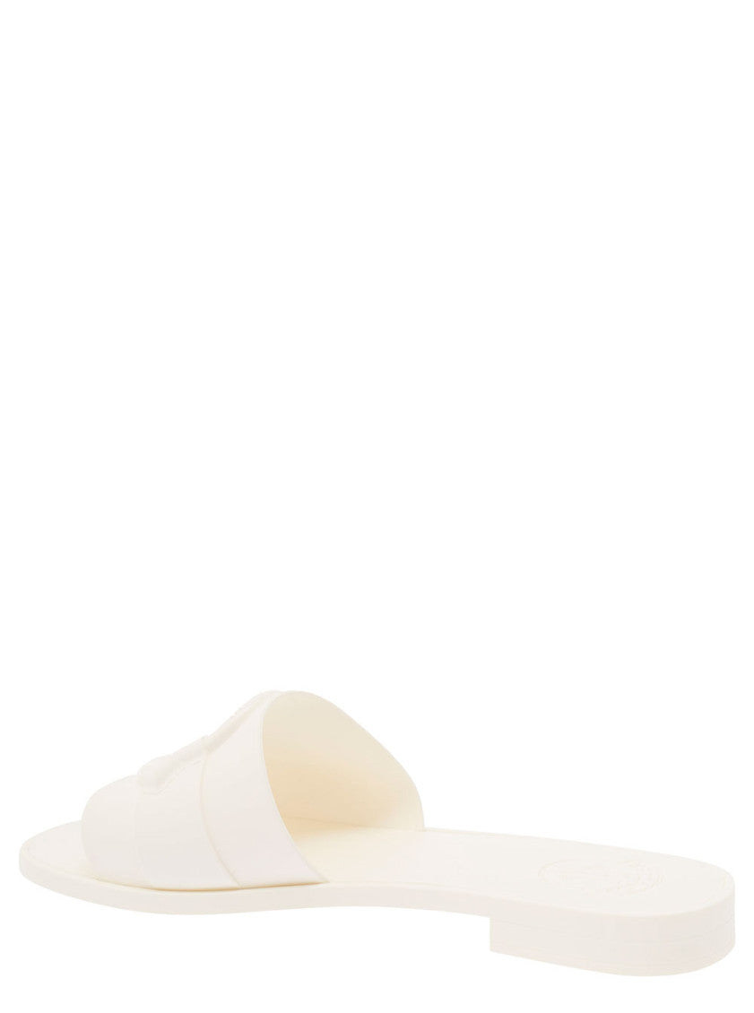 White Slip On Sandals 3