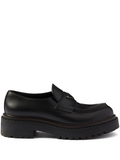 Black Logo Leather Loafers 1