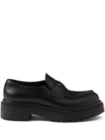 Black Logo Leather Loafers 1