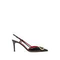 Black Logo Slingback Pumps 1