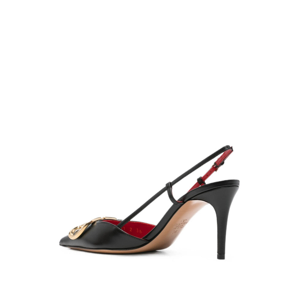 Black Logo Slingback Pumps 3
