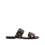 Brown Studded Sandals 1