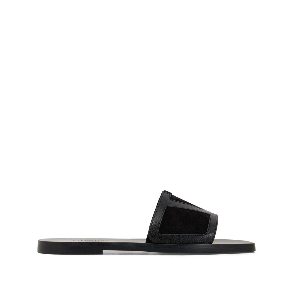 Black Logo Superstar Sandals 1