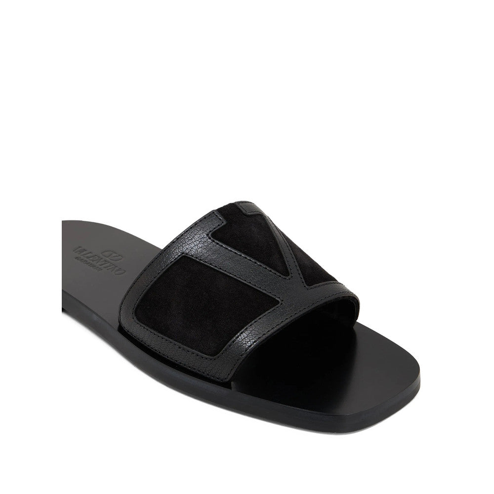 Black Logo Superstar Sandals 2