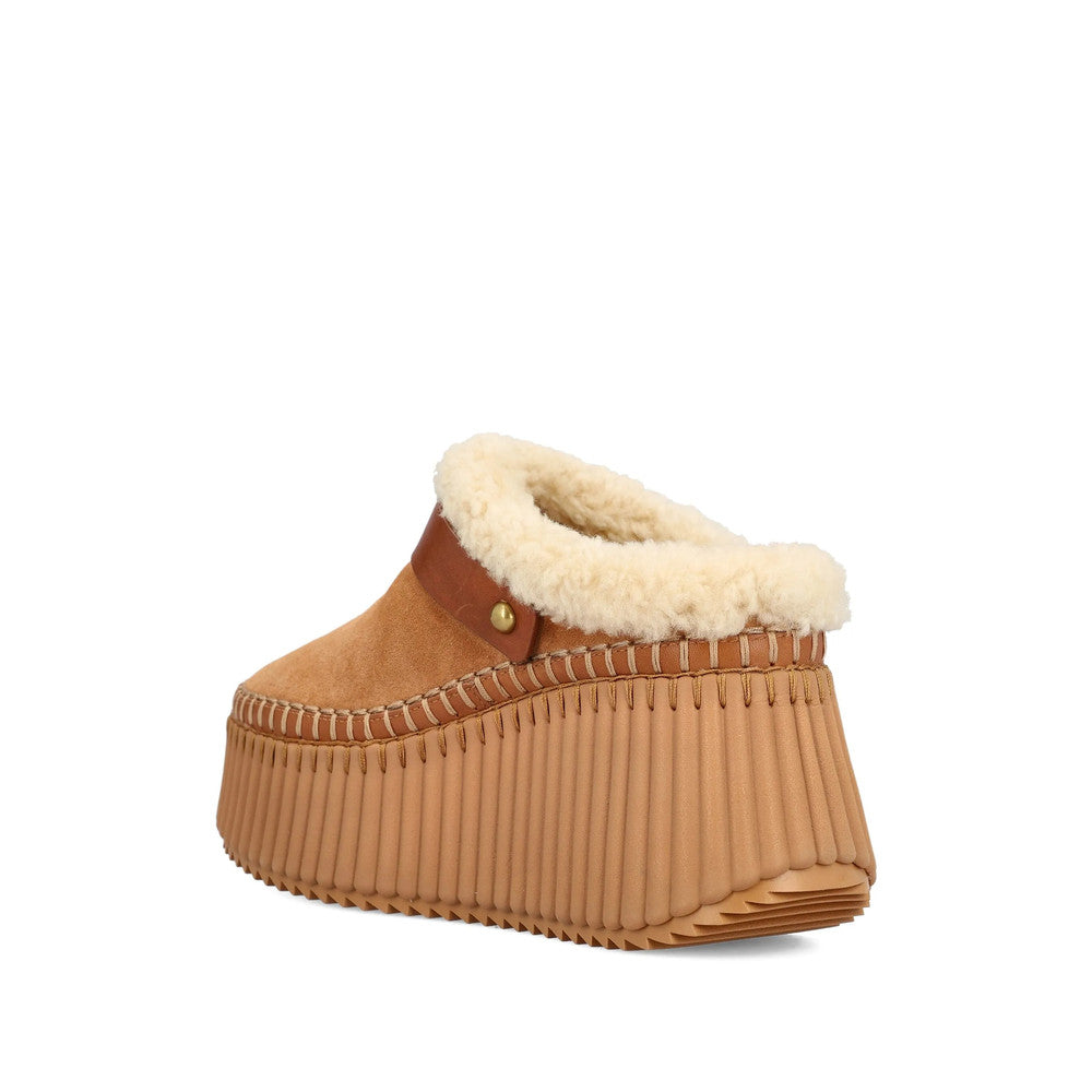 Brown Nama Wedge Mules 3