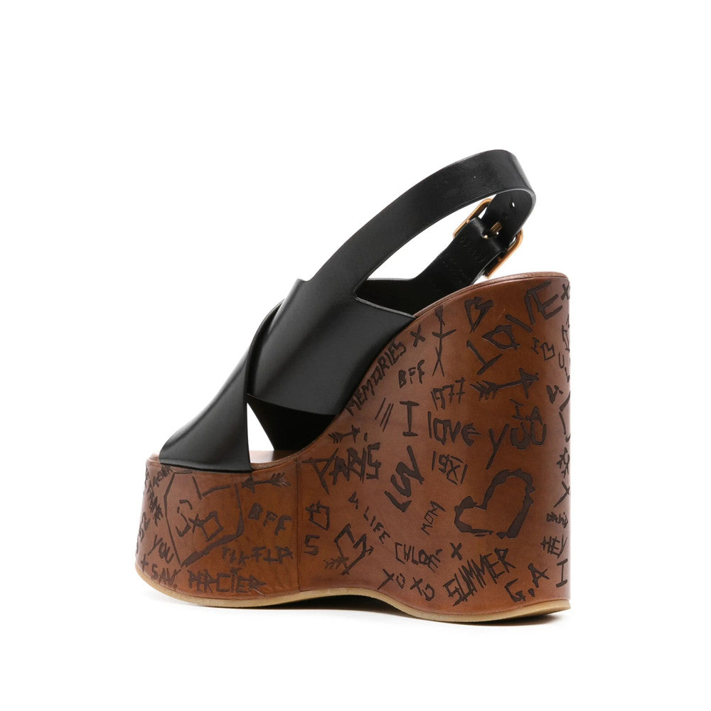 Black Maxime Leather Wedge 2