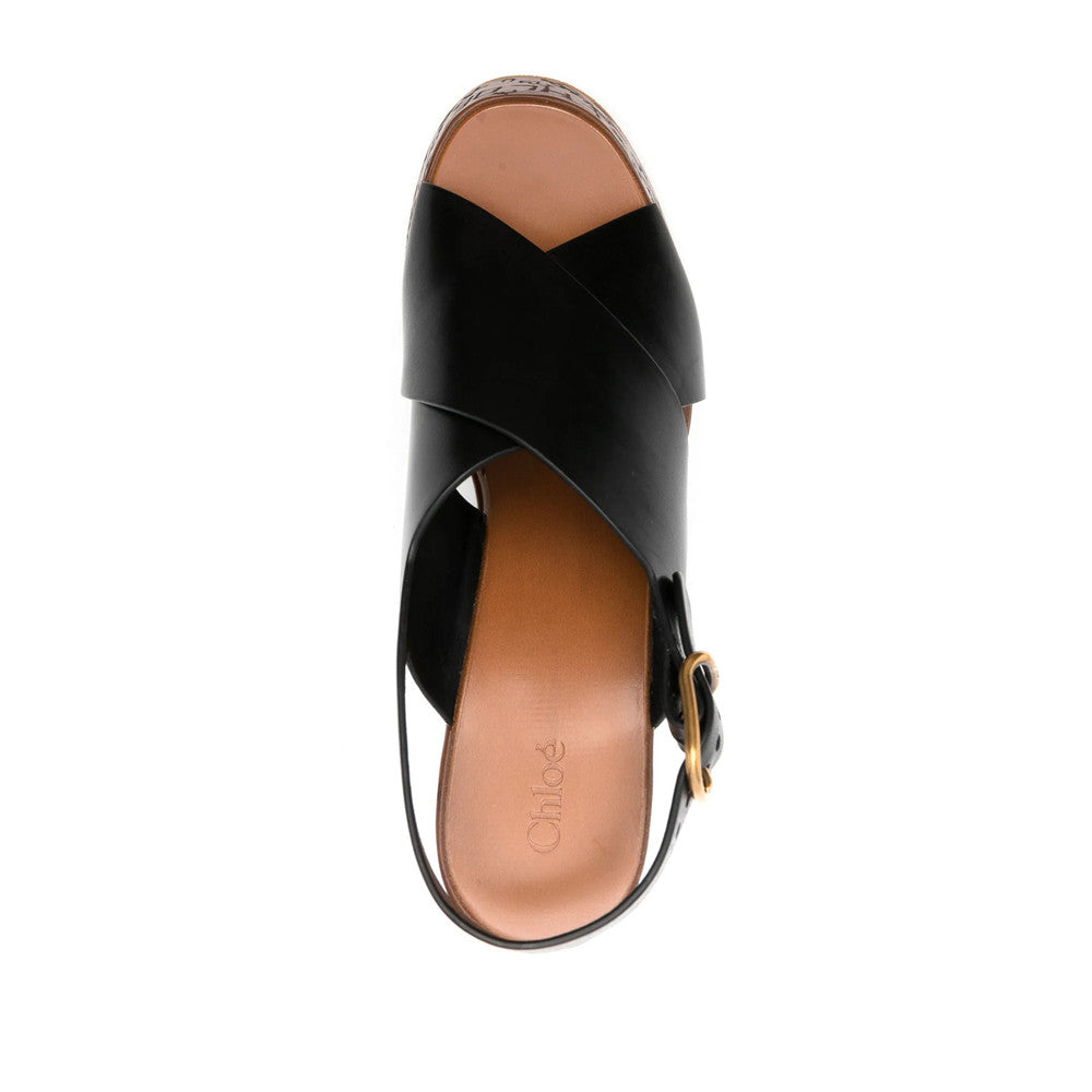 Black Maxime Leather Wedge 3