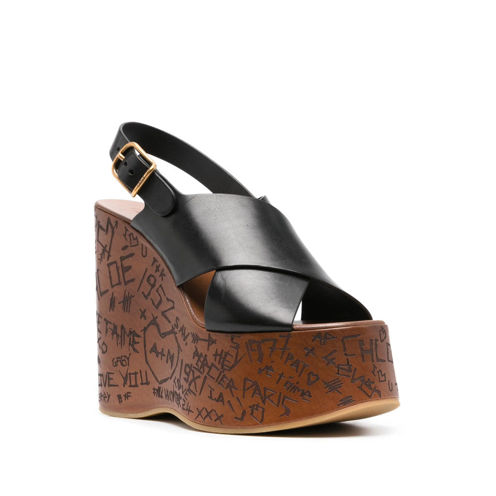 Black Maxime Leather Wedge 4