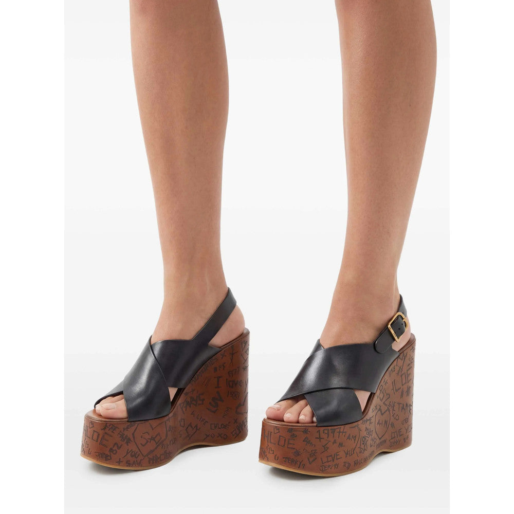 Black Maxime Leather Wedge 5