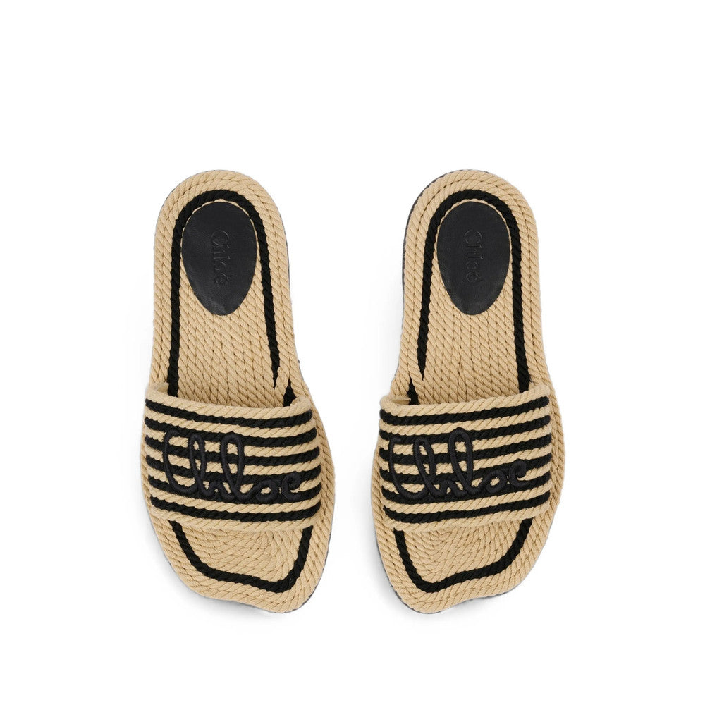 Black Logo Sandals 2
