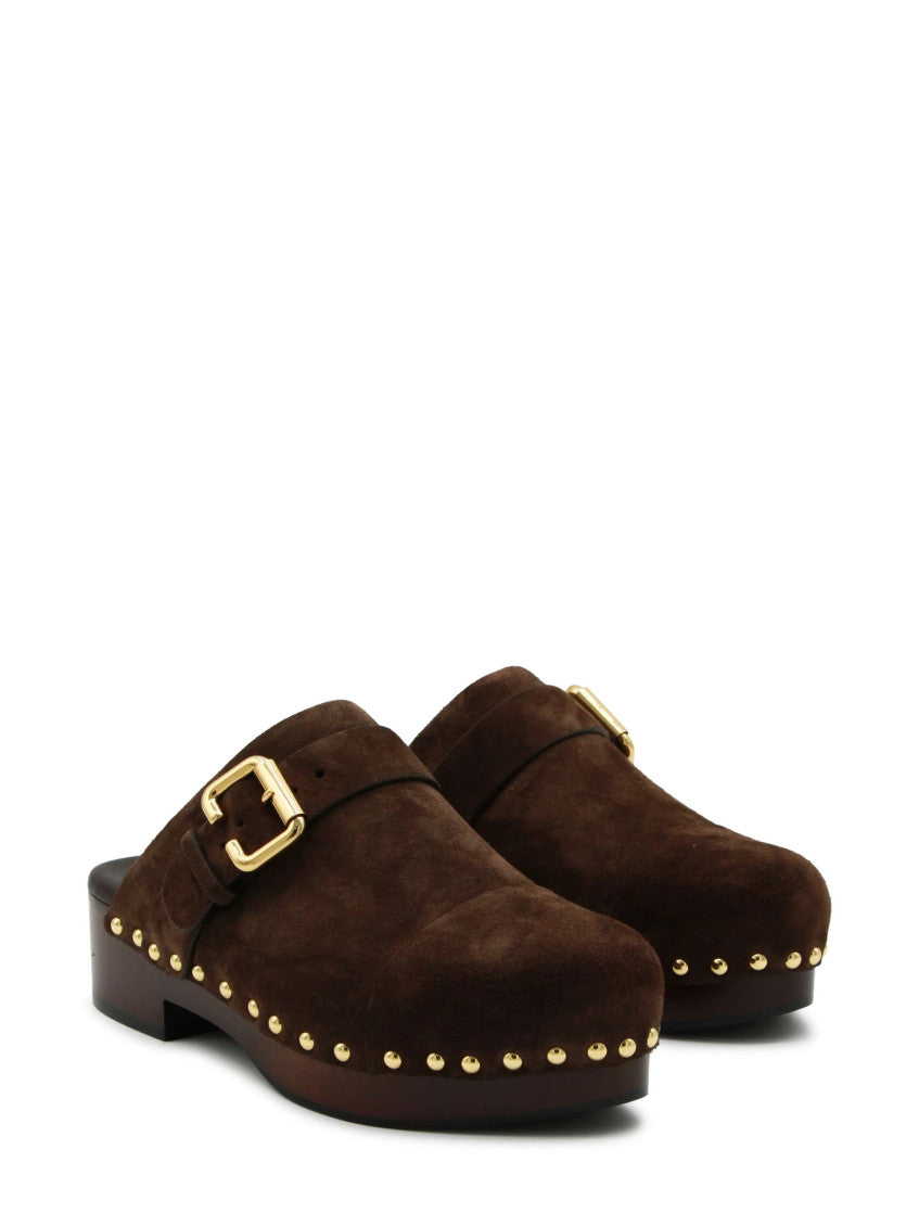 Brown Studded Mules 2