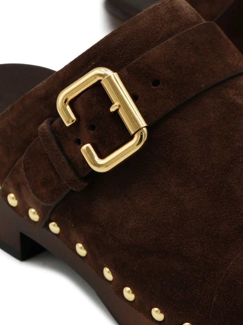 Brown Studded Mules 4