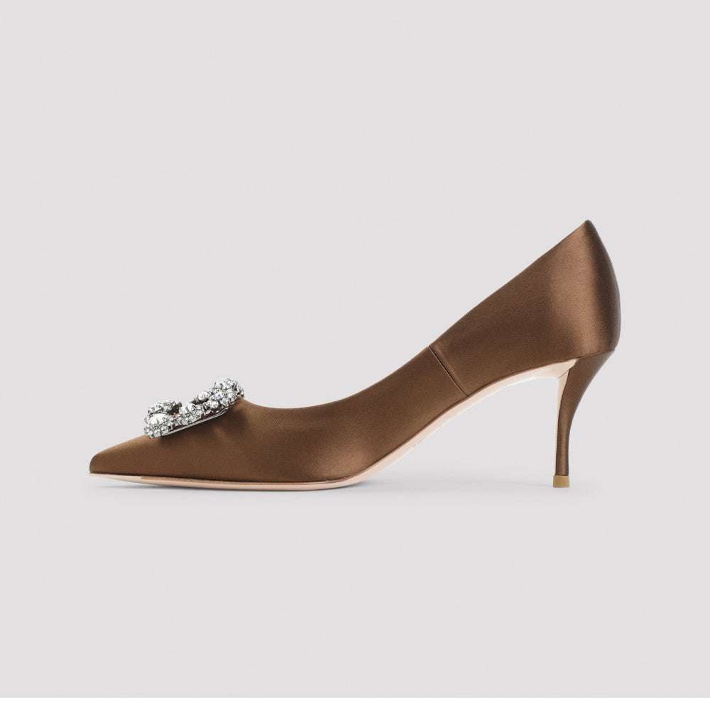 Brown Hangisi Embellished Pumps 4